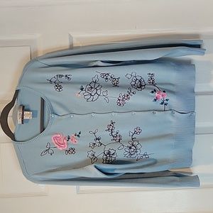 Nine & Company floral embroidered cardigan